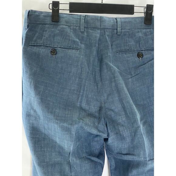 BANANA REPUBLIC Men's Blue Chambray Classic-Fit Linen Pant SZ 32X32 - Picture 4 of 10